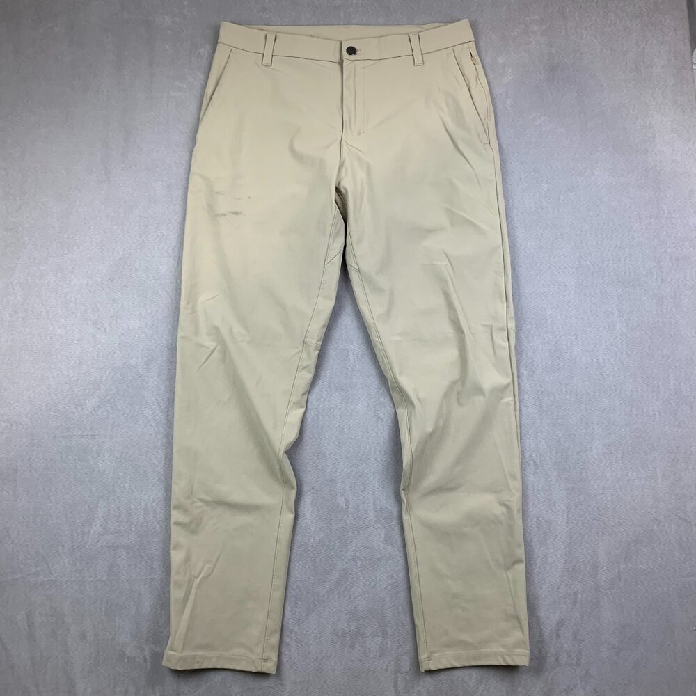 Lululemon Mens Pants 32 Beige Chino Commission Pant Classic Warpstreme 32x31